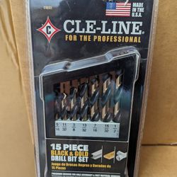 CLE-LINE Black and Gold High Speed Drill Bit Set 