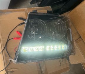 07-14 Chevy Tahoe Smoke Black LED Strip Headlights