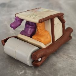 Vintage 1993 Flintmobile Flintstones Toy Car Candy Container Fred & Dino 