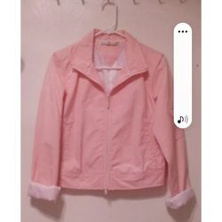 Tommy Hilfiger Jacket Light Weight Pink N White Size MEDIUM  RETAIL VALUE IS $$$$69.99