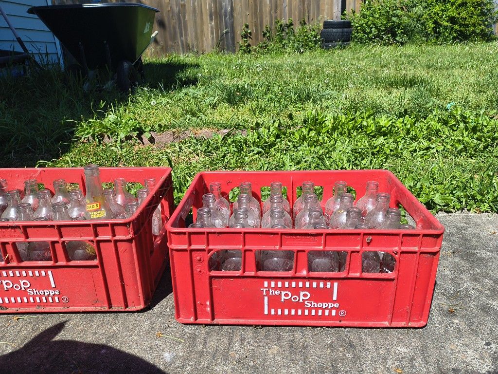Pop Shoppe Glass Bottles With Original Cases
