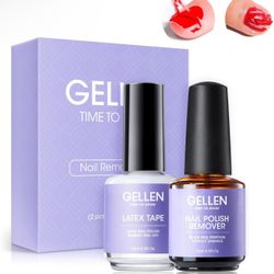 Gel Nail Polish Remover Kit - Gel Polish Remover and Latex Tape Peel Off Liquid