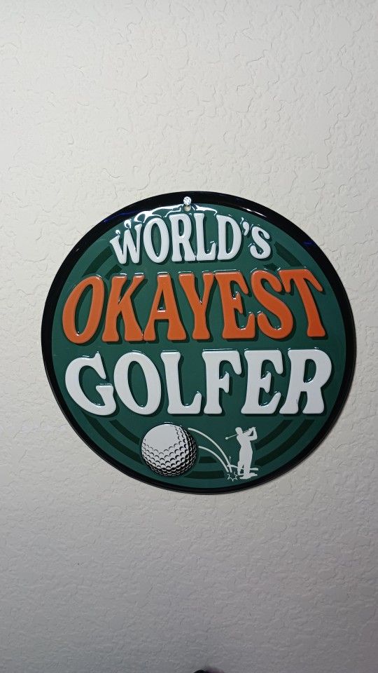 Metal Sign - World's Okayest Golfer - Vintage Look
