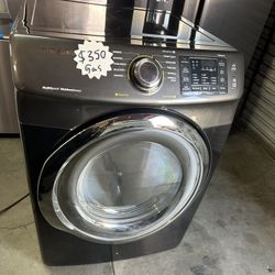 CHARCOAL GREY SAMSUNG FRONT LOAD GAS DRYER 