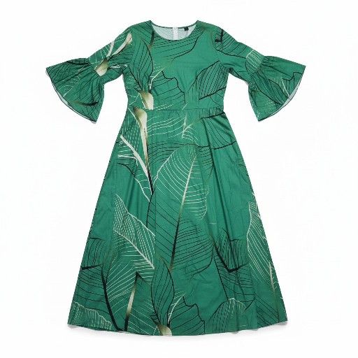 Vintage Look Green Vine Maxi Dress