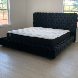 New In Box King Bed Frame With Mattress (Read Description Below)