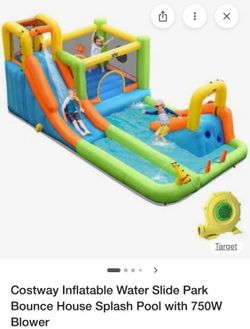 Costway Inflatable Water Slide Park with Blower – Excellent Condition