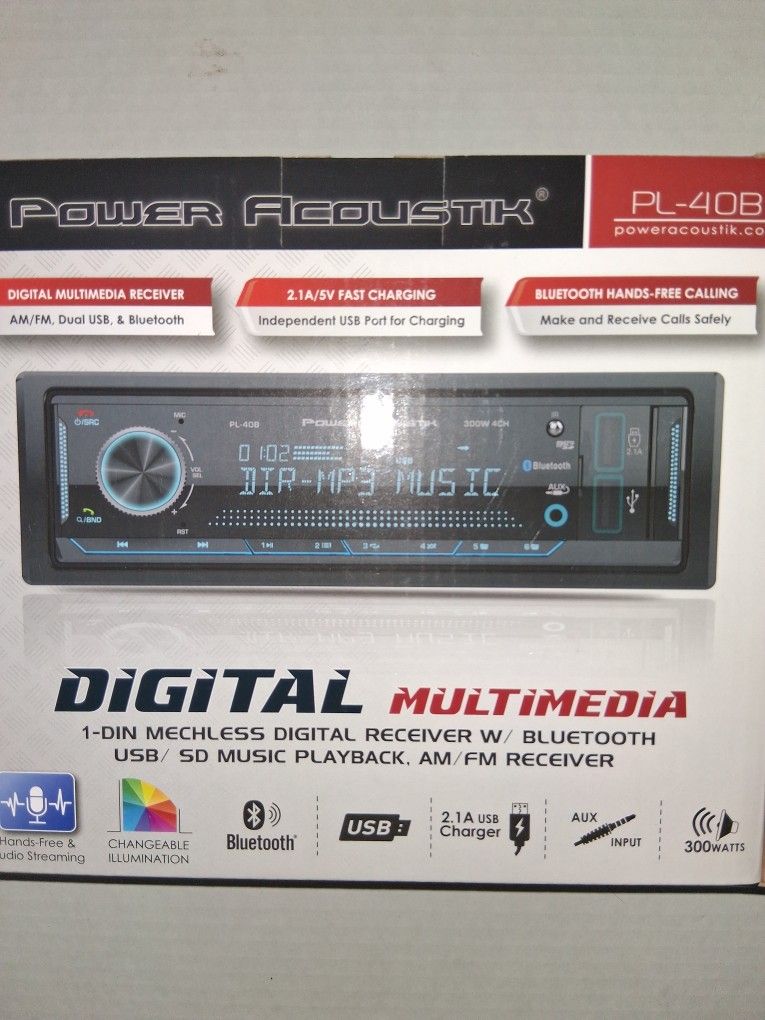 Power Acoustik Bluetooth Car Stereo New In The Box 