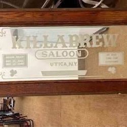 Solid Wood Very Heavy Bar Mirror Killabrew Saloon Utica, NY. Free to ask, I reply