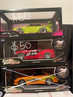 Jada Die-Cast Car Set of 3 – Fast & Furious + Pink Slips
