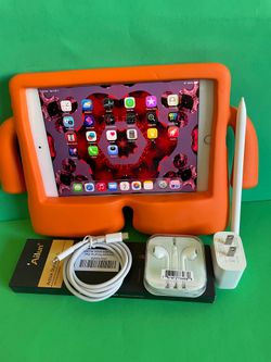 Apple iPad mini 5 (5th Generation/7.9” retina/ latest IOS 26/ 2019 Model ) 64GB with stylus pen, kids case  & Accessories
