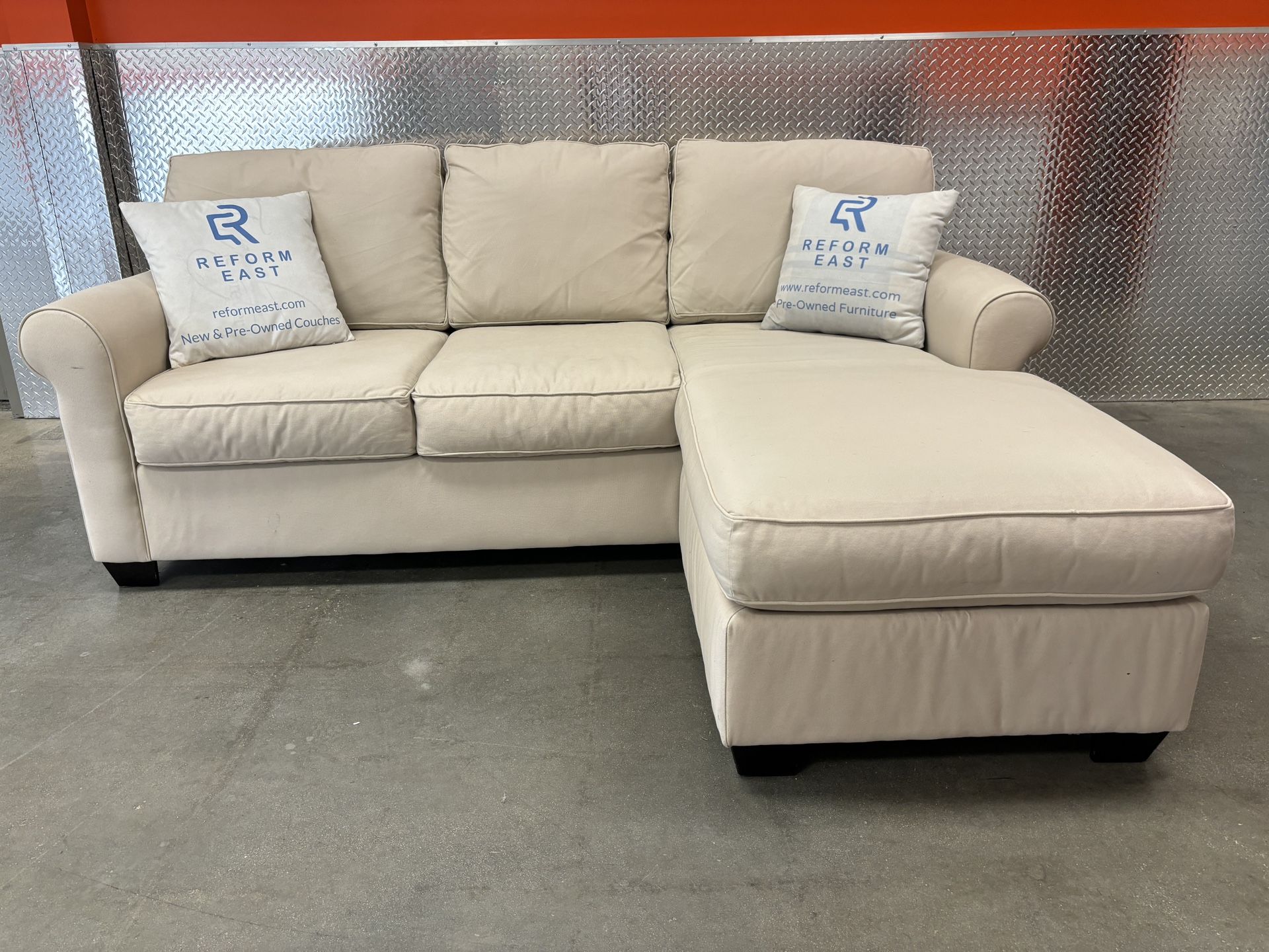 Pottery Barn Roll Arm Chaise Sectional Couch