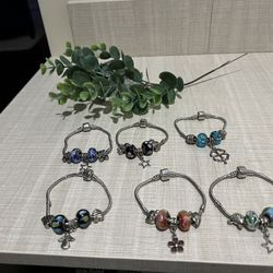 Bracelet With Charms Sterling Silver 7”