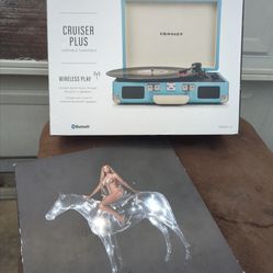 Crosley cruiser Plus portable turntable/ with wireless play and beyoncé's Renaissance record