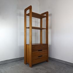 Vintage Mid Century Oak Shelf/Bookcase/Room Divider by Lou Hodges, c1970s