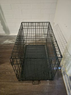 Black metal dog crate medium to large