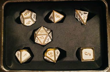 White DND dice set, heavy