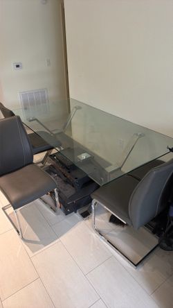Glass Dining Table w/ Chairs