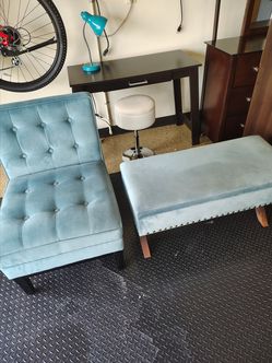 Chair, ottoman chair,lamp with writing deck