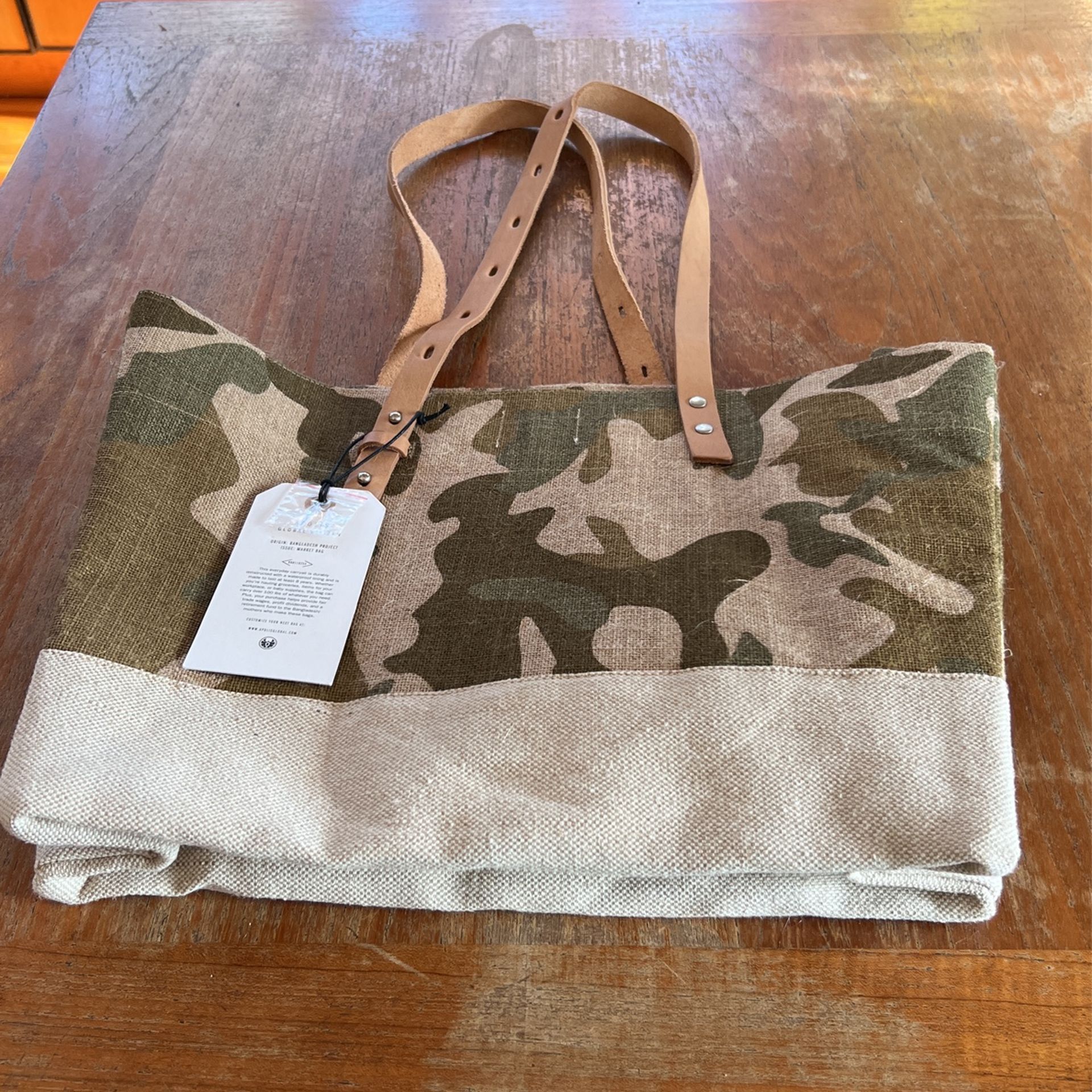 new With Tags Large Apolis Market Bag Tote Camouflage