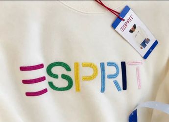 ESPRIT Cream Logo Sweatshirt – Size L