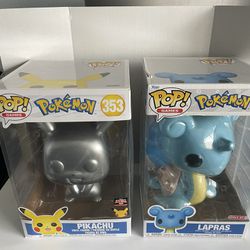 2x Jumbo Pokemon Funko Pops Pikachu Lapras