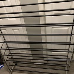 10 Tier Shoe Rack Organizer With Wheels 42 Inches And 59 Inches Height 