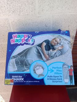 Happy nappers shak the shark sleeper over night kid bed