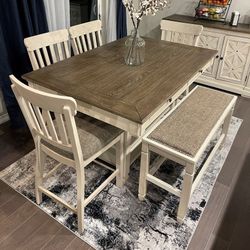 Bolanburg Dining Table with 4 Chairs and Bench ▪️ Delivery and Finance Available▪️New▪️