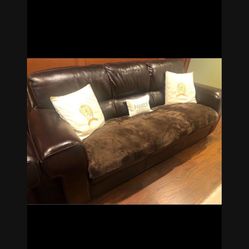 Faux Leather Sofa USED