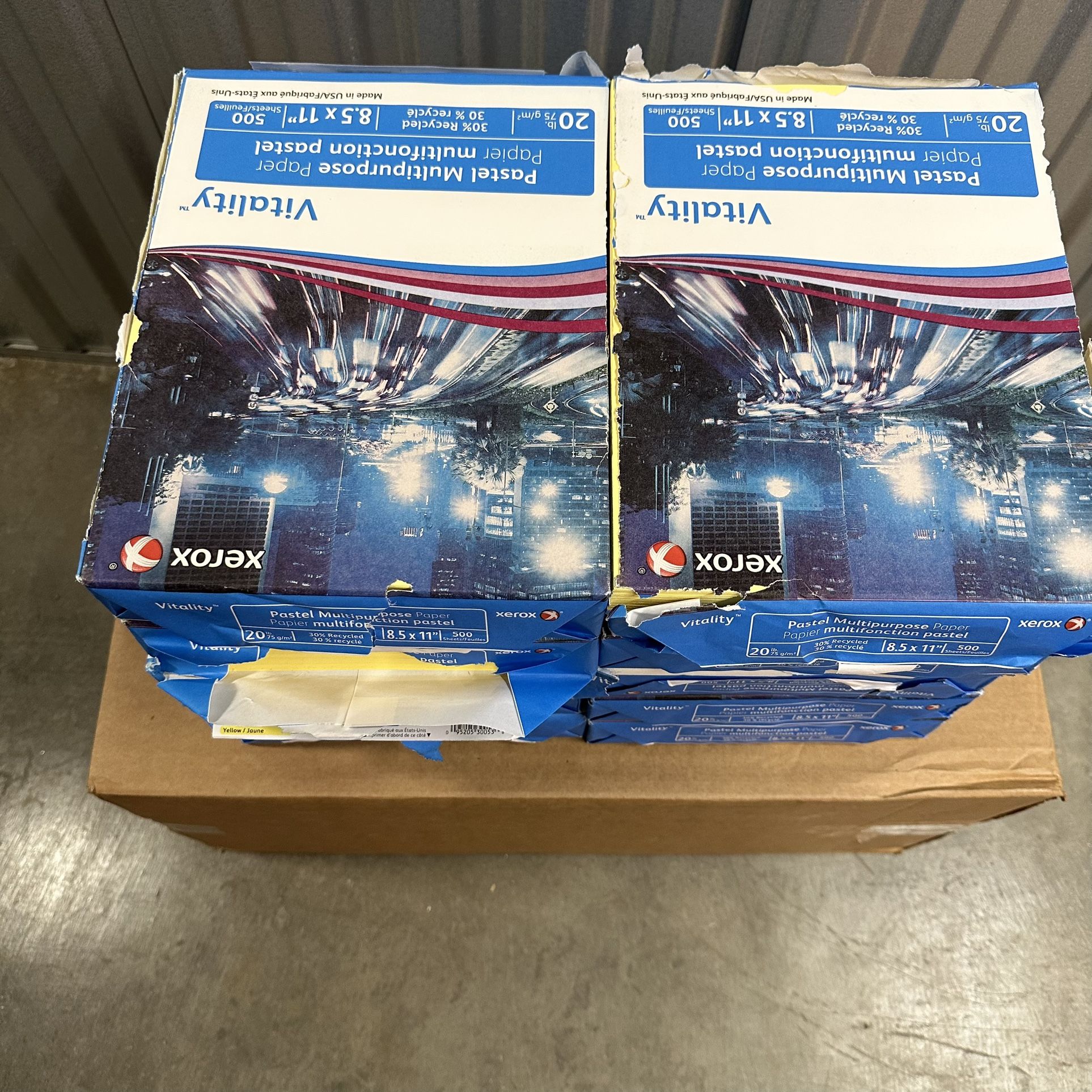 🟨10 Reams Xerox Vitality Pastel Yellow Multipurpose Paper 8.5”x11” (500 Sheets Each)
