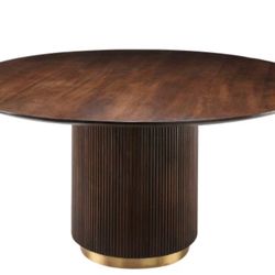 Dining Table: 60” Round Wood Table SURYA