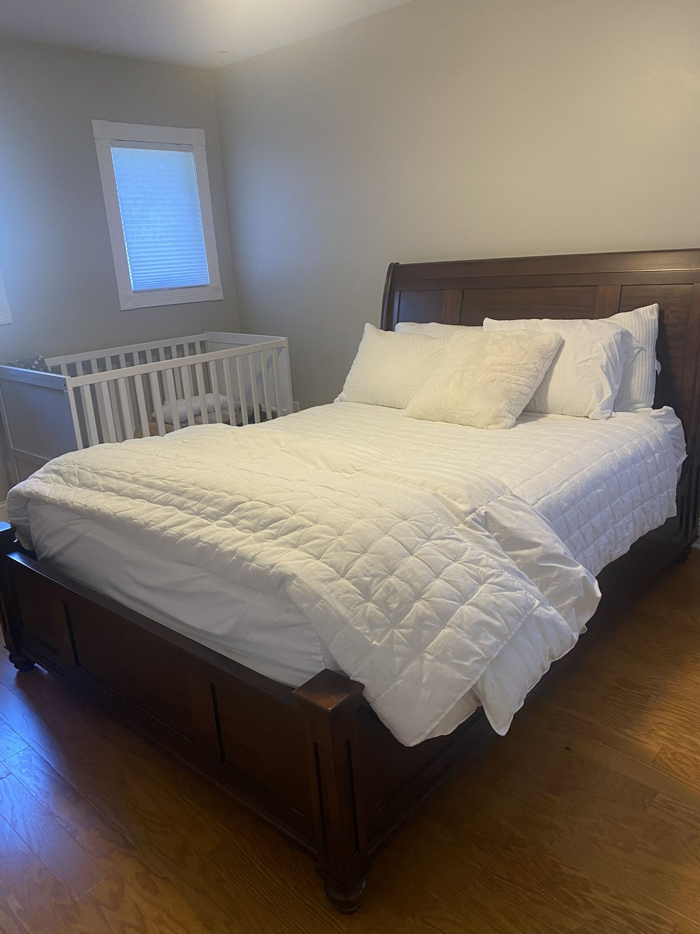 Queen Bed Frame With Head Boards ,Dresser, End Table, Price Negotiable 