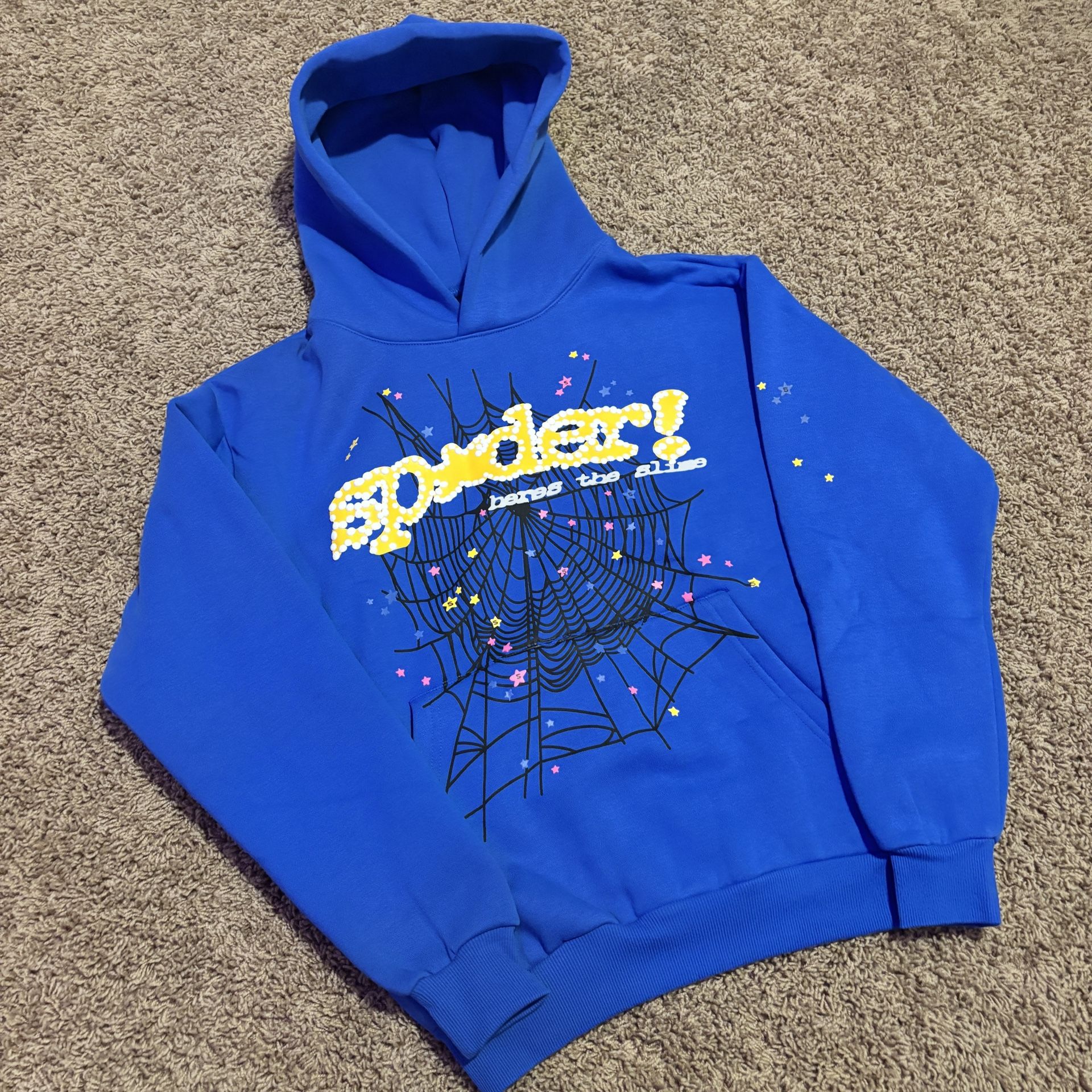 Blue and yellow spider hoodie