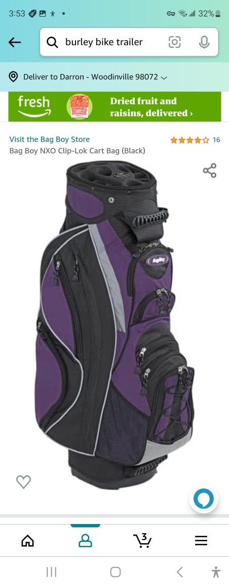 Golf Bag Bagboy NXO Clip-Lok Cart Bag