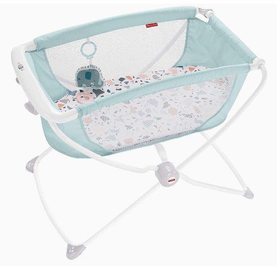 Brand New Fisher Price Rock With Me Bassinet - Pacific Pebble 