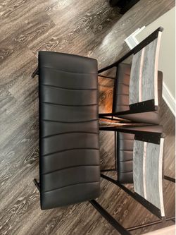 43.3 x 27.6 x 29.9 inches dining table two chairs with bench