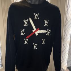 Louis Vuitton clock instarsia pullover XL