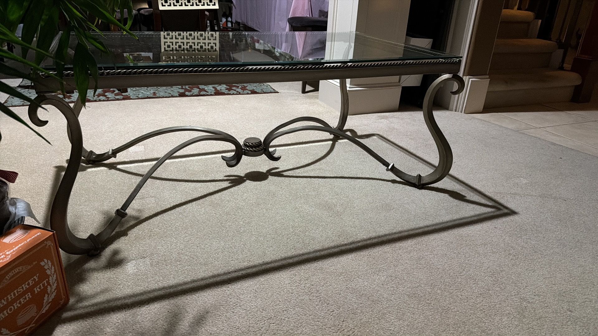 Antique Glass Coffee Table with Squirrel Design Vintage Charm.