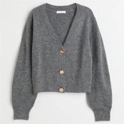 Grey fuzzy cardigan