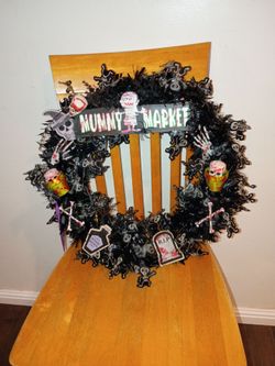 Halloween Mummy Market Decorative Wreath