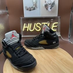 Nike Air Jordan 5 Retro (2006) Black Metallic (PS) Size 2.5Y