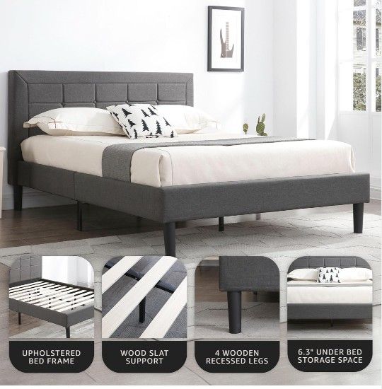 FULL BED FRAME WITH THE MATTRESS
