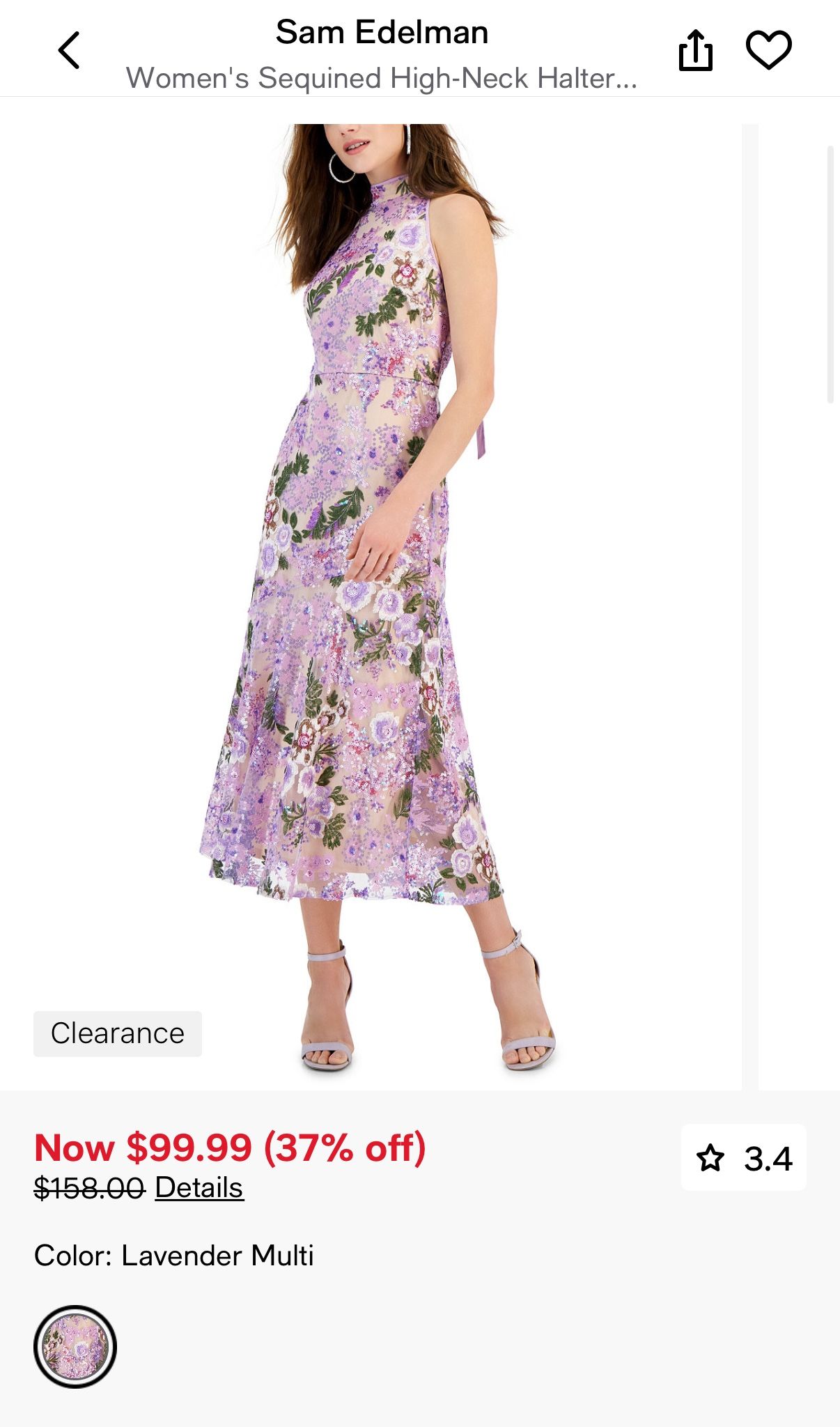 Sam Edelman Floral Sequin Dress In Size 14 (Large)