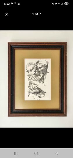 Vintage Mother with a Child in her Arms Lithograph Print Maternal