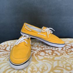 Citi Steps Women’s Mustard Canvas Lace Up Casual Skate Shoes Sz 10