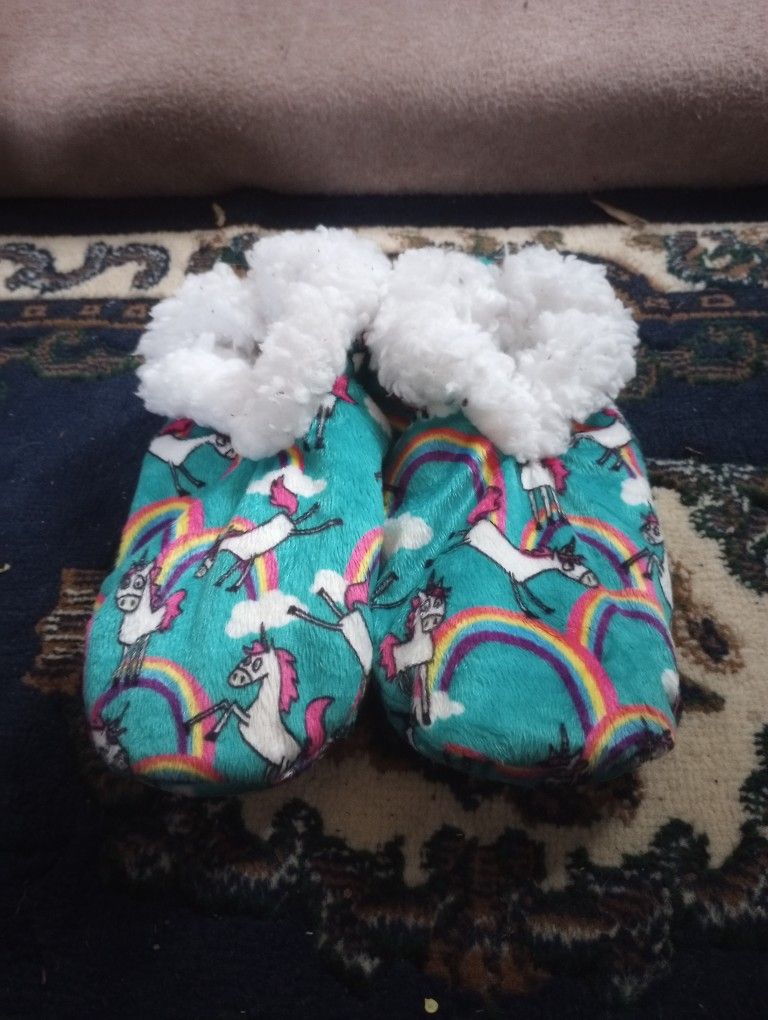 Rainbow Unicorn Slippers W4-6