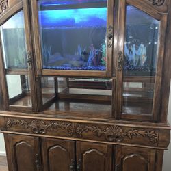 Hutch with 55 Gallon Fish Tank 
