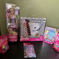 Barbie Doll, Clothes And Accessories Bundle