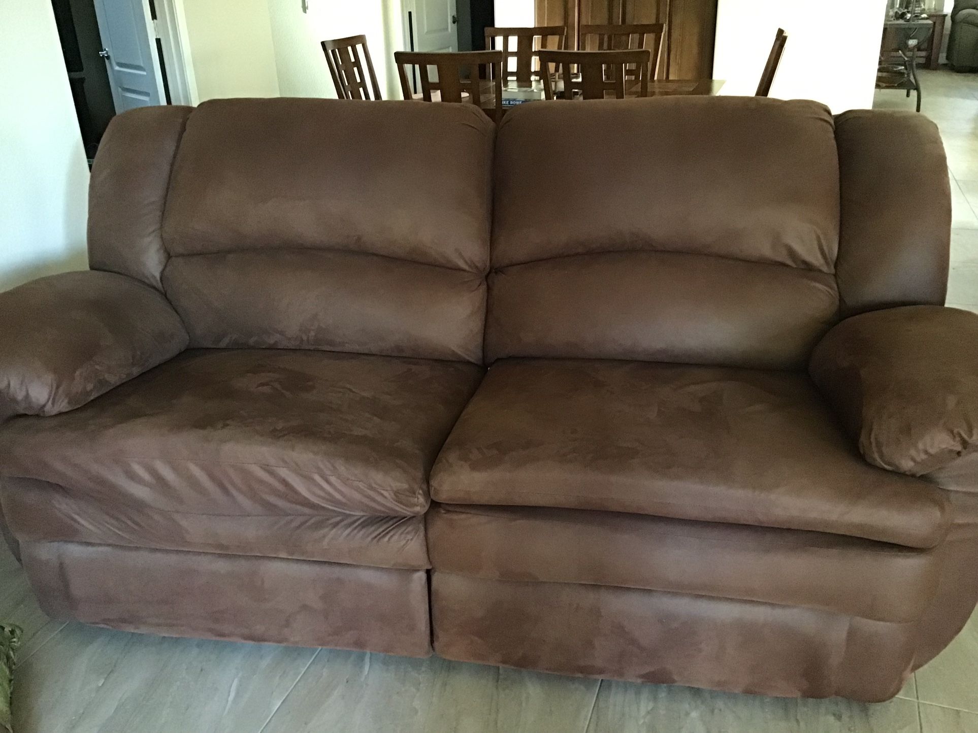 Reclining Sofa (brown).      